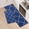 LY4U Juego de 2 Alfombras de Cocina, Alfombrillas de Cocina Lavables, Corredera Antideslizante, Alfombrilla Absorbente para Entrada y Decoración del Hogar de Oficina, 43x75+43x120cm, Azul