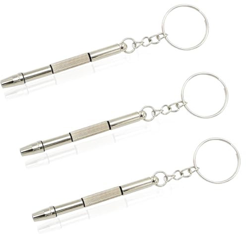 XUKZIMA 3 pezzi Cacciavite per occhiali, 4 in 1 cacciavite per la riparazione degli occhiali da sole, mini cacciavite multifunzione per orologi, gioielli e computer