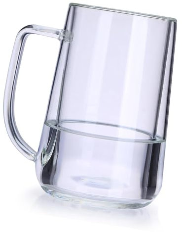 Jarra De Cerveza Aislada Del Congelador. Jarra De Cerveza Del Congelador. Vasos Aislantes De Doble Pared Clara Para Bebidas Frías