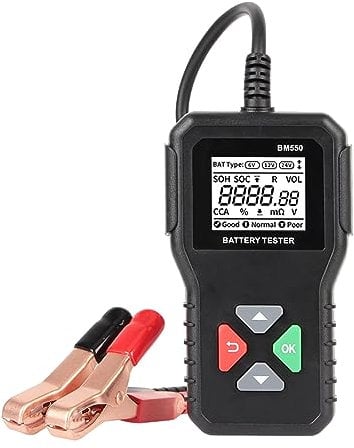 Meiliyizu Tester di tensione, 24 V, 6 V, 12 V, tester per batteria BM550, strumento diagnostico, accessori adatti per auto, moto, camion e rimorchi