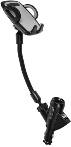 Gadpiparty Cigarette Lighter Phone Holder, Charger Car Mount, Cup Holder Phone Holder, for Adjust Gooseneck & 360° Rotating Car Mount Cradle