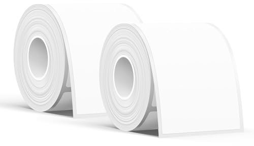 SUPVAN T50M Etikettenmacher-Klebeband, angepasstes Etikettendruckpapier, 2 Packungen, Nachfüllpackungen, Weiß, Größe 50 mm x 80 mm, 95 Stück, thermisch laminiert, wasserdicht, selbstklebend