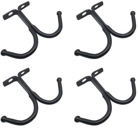 CHENMAIHAO 4 Pcs Top Mounted Mug Shelf Hangers Under Cabinet Mug Holder Rack Mug Rack Under Cabinet Metal Storage Hooks for Kitchen (Black)