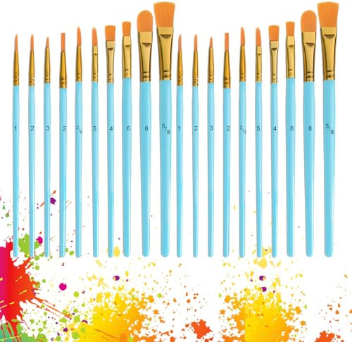 20Pcs Small Paint Brushes,Face Paint Brushes,Oil and Acrylic Paint Brushes,Basics Art Paint Brush Set,Artists Paint Brushes,Paint Brushes Art Paintbrushes Nylon Hair Brushes for Beginners,Artists