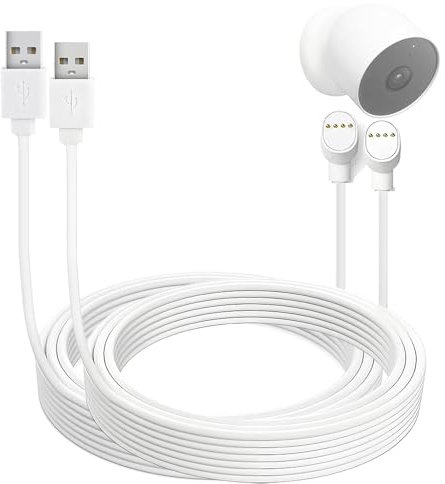 LIFEMOI Upgraded, 2Pack 32.8ft/10m USB Power Charging Cable, Thicker Charging Cable, Compatible with Google Nest Cam (Battery Version) Camera, Extended Charge Cord, IP66 Weatherproof