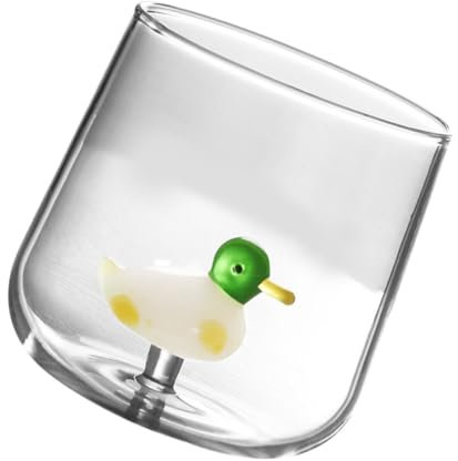 Cabilock Verre à Eau Transparent Avec Base Renforcée Tasse à Jus Légère Verre Créatif Canard Adaptée Maison Et Restauration