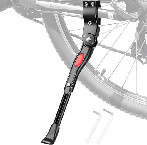 Fahrradständer zum 24-27.5 Zoll, Aluminiumlegierung Fahrrad Ständer, Höheverstellbar Mittelständer Fahrradständer, Rutschfest Fahrradständer Stabil Seitenständer mit Werkzeug für Mountainbike E-Bike