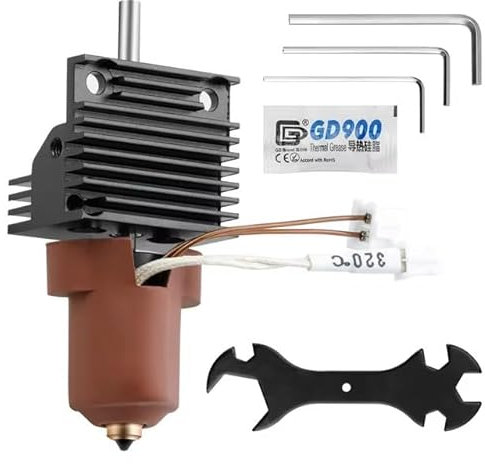 K1 Keramik-Hotend-Kit für Creality K1/K1 Max/K1C 3D-Drucker-Extruder, Hotend-Kit mit Kühlkörper, Thermokleber, 0,4 mm gehärtete Stahldüse, Hotend-Upgrade-Kit