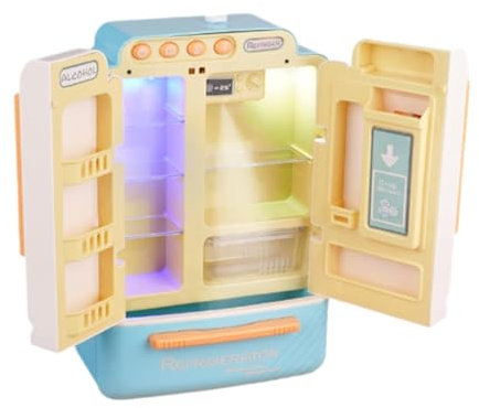 Generic Réfrigérateur Jouet pour Enfants, Ensemble de Cuisine éducatif et Interactif, Bleu