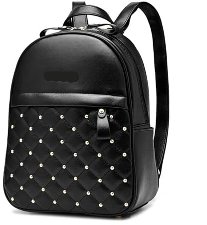 Nieten-Rucksack PU-Leder-Nieten-Rucksack for Damen, einfarbig, Schulrucksack for Studenten, lässige Handtasche for Frauen