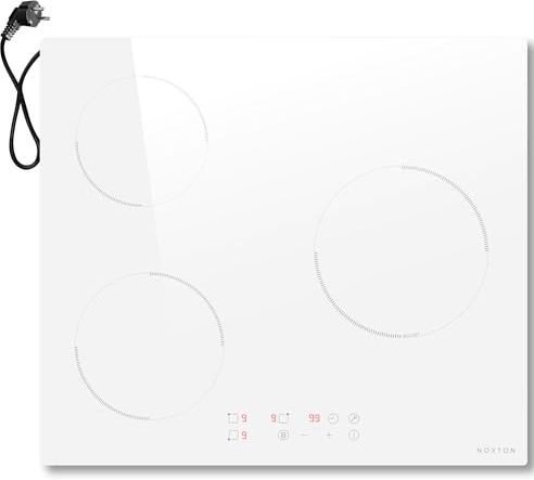 NOXTON Plaque Induction avec Prise, Plaque de Cuisson Electrique 3 Feux