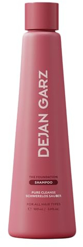 Dejan Garz Shampoo für intensive Feuchtigkeit – The Foundation – Sanfte Tiefenreinigung & Frizz-Kontrolle – Für alle Haartypen – Leichtgewicht mit Panthenol & Glycerin – Shampoo in Reisegröße (100 ml)