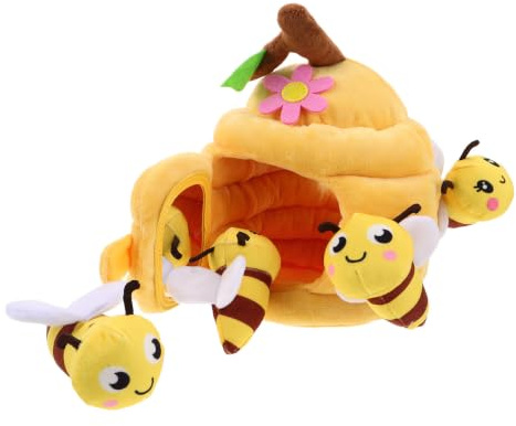 LIGHTAOTAO Juguete de Peluche de Abeja Panal, 1 Juego, Felpa, Niño | Decoración para Guardería, Organización con Espacio, Apoyo Sensorial y Motricidad Detallada, Forma de Colmena