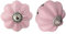 Nicola Spring Ceramic Cupboard Drawer Knobs - Solid Vintage Design - Pink - Pack of 12