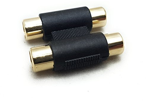 MainCore Twin 2 x RCA to 2 x RCA Phono Female to Female Coupler Cable Joiner Adapter GOLD.