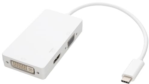 kenable USB 3.1 Type C to HDMI 4K 15 Pin VGA & DVI 24+5 Adapter 15cm