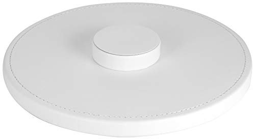 STILGUT Standfuß kompatibel mit Apple HomePod aus Kunstleder, Unterlage für Lautsprecher, Weiß