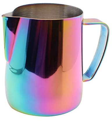 Dianoo Stainless Steel Milk Frothing Pitcher Plated with Titanium Creamer Latte Art Cup Coffee Latte Cappuccino Multicolor 350ml