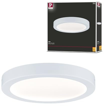 Paulmann 708.99 Deckenleuchte Abia LED Panel, 22 W, 2700 K, IP20, Ø 300 mm, Weiß, Kunststoff