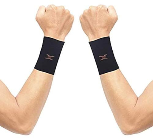 Thx4COPPER Compression Wrist Sleeve-Copper Infused Wrist Support for Men &Women-Improve Circulation and Recovery 1 Pair,Black,S