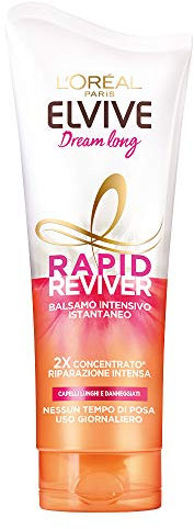 L'Oréal Paris Elvive Rapid Reviver - Acondicionador intensivo instantáneo Dream Long, enriquecido con aminoácido y aceite protector, para cabellos largos y dañados.