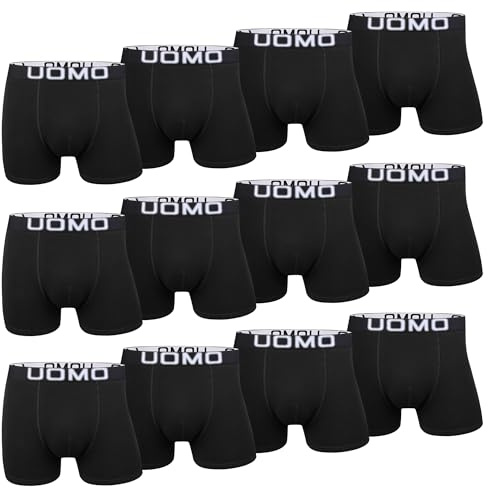 L&K 8/12er Pack Herren Retroshorts Boxershorts Männer Unterhosen aus Baumwolle mit Vorteilspack- Größen M-5XL-Schwarz Mehrfarbig-Bequeme Passform ohne kratzenden Zettel 1119