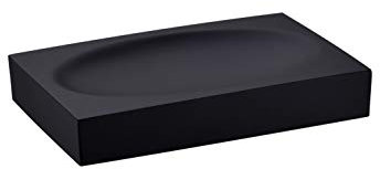 JINCROP Porte-Savon en résine Noire pour Salle de Bain ou Douche, Accessoire Moderne pour Salle de Bain ou Douche