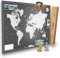 VACENTURES Magnetische Pinnwand Weltkarte XXLDARK inkl. 2 x 15 magnetische Pins I Markiere Deine Reiseziele I Sammel Fotos und Magnete I Magnet Poster DIN A0 - world map