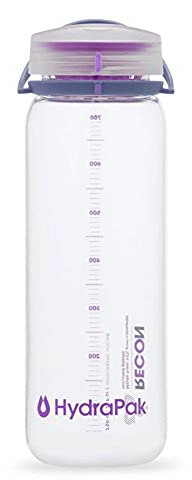HydraPak Bouteille recon 750ml, gourde sans BPA, fabriquée en Tritan 50% recyclé, bouchon rotatif avec technologie smooth flow Clear/Iris/Violet