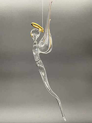 Engel aus Glas echtgold verziert elegant handgefertigt Unikat