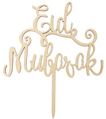 GUMEI Holz Eid Mubarak Ramadan Hochzeitstorte Topper Muslim Islam Hajj Dekoration Handwerk