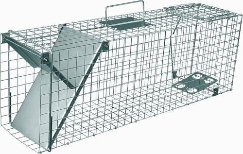 Tierfreundliche Lebendfalle, Katzenfalle, Nagerfalle für Lebend Marder, Katzen, Waschbären | Effektiv & Verletzungsfrei fangen | Wiederverwendbar, einfach zu Stellen | Anleitung & Köder | Jagd, Käfig