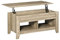 HOMCOM Table Basse Plateau relevable, Table de Salon avec étagères et Compartiment caché,105 x 50 x 49-62,5 cm pour Salon, Chambre, Bois chêne