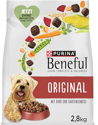 BENEFUL Original, Hundefutter trocken, mit Rind und Gartengemüse, 4 x 2,8kg