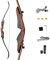 Takedown Recurvebogen 62 Bogen Erwachsene mit Bogenschießen Zubehör Holzgriff 20-50 lbs Jagdbogen Rechtshand Outdoor-Jagd für Erwachsene (20lbs)