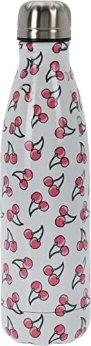 Isolierflasche aus Edelstahl - Vakuum-Isolierte Trinkflasche für kalte und heiße Getränke - 500 ml - Hält bis zu 12 Stunden kalt und 6 Stunden heiß (Kirschen)