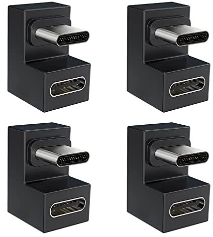 Xiatiaosann 4Pack USB C Type-C U Shape Extension Adapter, Male to Female Adapter with 10Gbps PD 100W USB C Adapter for Mobile Phone, Laptop, PC, Nintendo Switch
