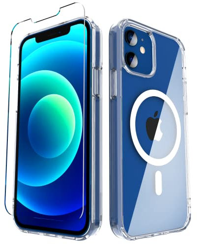 Scooch® Schutzhülle für iPhone 12/12 Pro, kompatibel mit MagSafe mit Displayschutzfolie [MagCase] iPhone 12 Hülle und iPhone 12 Pro Hülle, Fallschutz in Militärqualität, ultrastarke Magnete, kratzfest