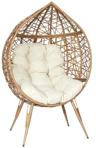 AltoBuy Merida - Fauteuil Cocon Effet Rotin Assise Capitonnée