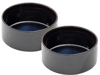 Havniva rutschfest Keramik Hundenapf Fressnapf Wassernapf für Mittelgroße und Ausgewachsene Kleine Hunde (2er Set, 850ml, Sternenhimmel)