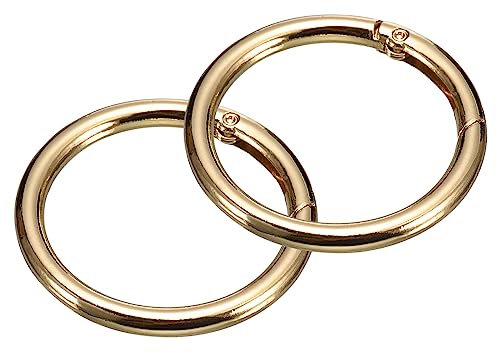QUARKZMAN 2Stk Runde Feder O Ringe 1.85 AD Trigger Schnalle Schnapp Klammern für Taschen Geldbörsen Schlüsselringe Basteln Zubehör Hell Golden
