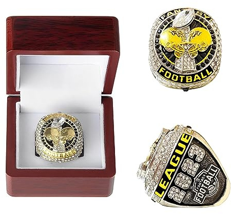 HYKJSHED 2023 Fantasy Football Ring Championship Ring Heavy FFL Champions Rings Souvenir Männer Vater Alumni Freund Rugby Fans