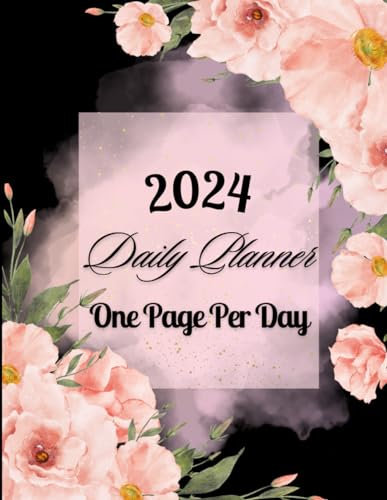 2024 Daily Planner One Page Per Day: 366 Days Fully Lined Dated from January to December 2024, 8,5x11 inches,