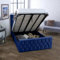 AuGold Beds Upholstered Bed Frame Orion Plush Velvet King Size Ottoman Bed Frame: Luxurious Comfort in a 5Ft King Ottoman Bed - Parliament Blue Plush