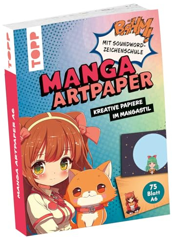 Manga Art Paper in DIN A6. Mit Soundword- Zeichenschule: 75 Motivpapiere (DIN A6, 220 g/m²), in 25 Designs, 16 Seiten Soundword-Zeichenkurs, Softcover (Design Paper)