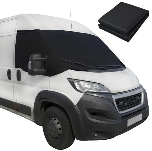 Focenat Couverture Pare-Brise de Voiture,Housse de Pare-Brise Thermique Pliable,Couvre-vitre Avant Anti-Gel et Anti-poussière de Glace,Tissu Oxford 600D Housse de Pare-Brise,für T5VW T5 03-15