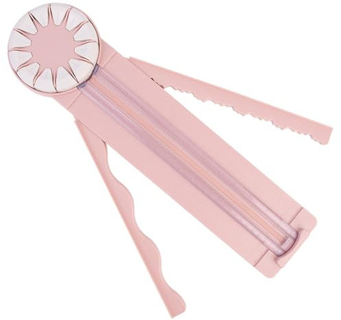 Peosaard Papierschneider, 12 in 1 Drehpapierschneider mit verlängertem Faltungslineer, tragbarer Papierschneider mit Messungen für das Handwerk von Fotokabelle Postkarte