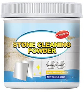 Steinplattform-Reinigungspulver, Steinfleckenentferner-Reiniger, Steinreinigungspulver, Reiniger, poliert Steinfleckenentferner für Küchen-Quarz-Arbeitsplatten Polierpaste Auto (White, One Size)