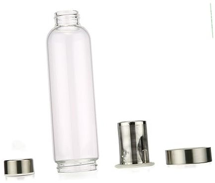 Ciieeo 550ml Wiederverwendbare Reise Wasser Flasche Borosilikatglas Tragbare Outdoor Fitness und Übung