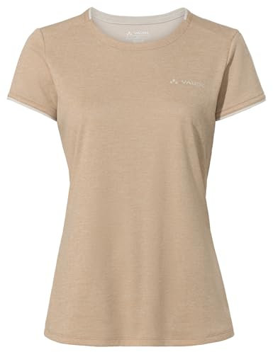 VAUDE Essential T-Shirt für Damen in Linen, Größe 40 – Schnelltrocknendes & pflegeleichtes Sport Shirt, Atmungsaktives Outdoor T-Shirt mit Rundhals, Ideal für Fahrradreisen, Wandern & Trekking